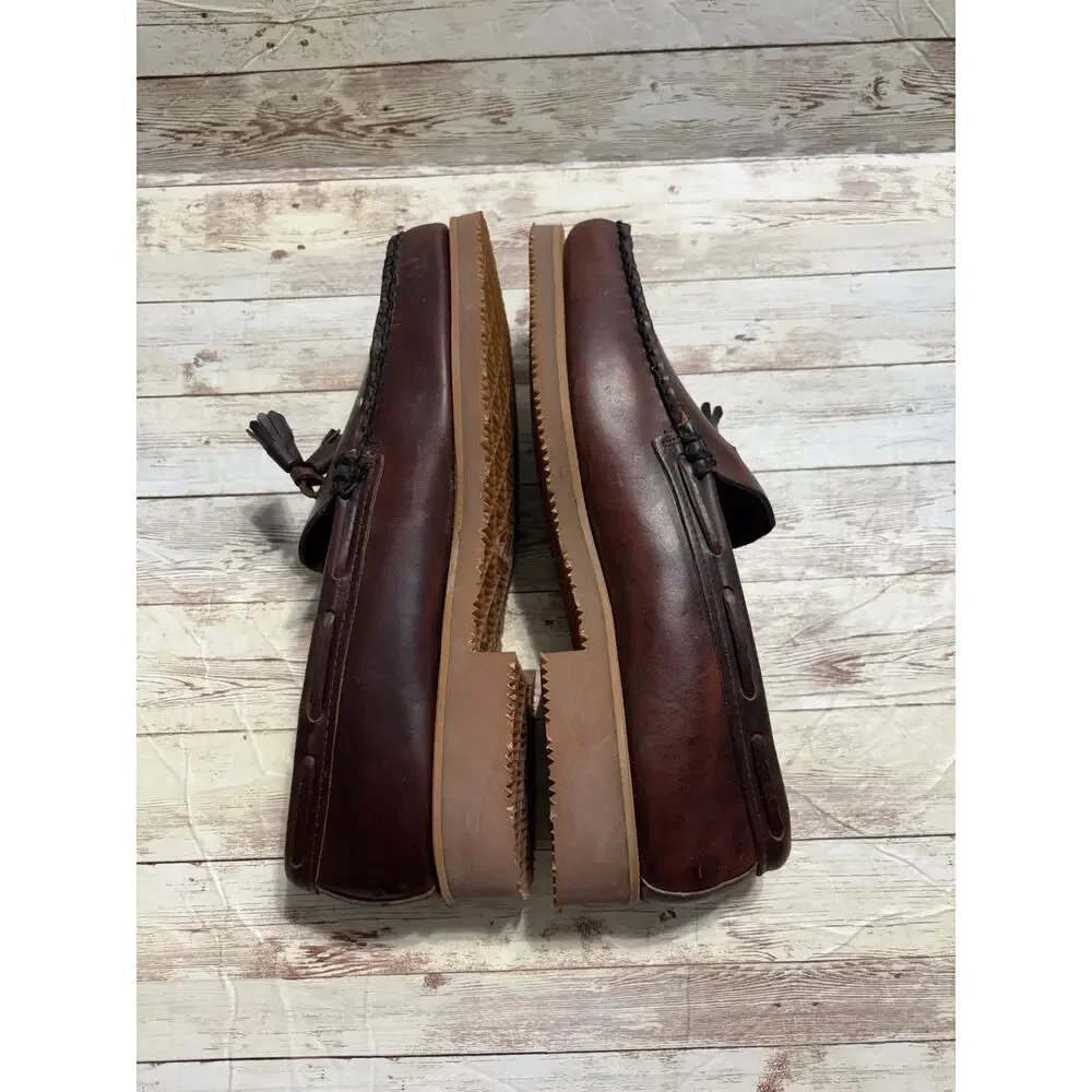 G.H. Bass Weejuns Loafers Men's Size 12 Brown Tassel Slip On Preppy Rubber Sole